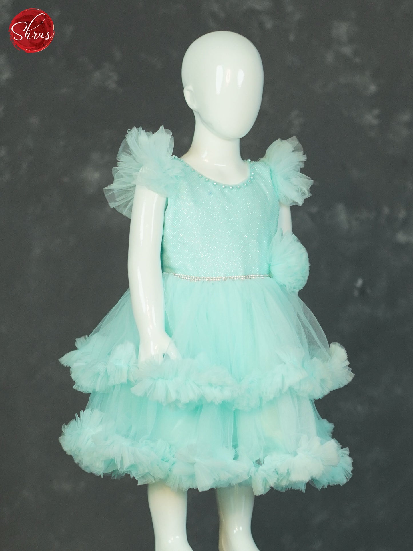 Blue - Party Wear Kids Frock - Shop on ShrusEternity.com