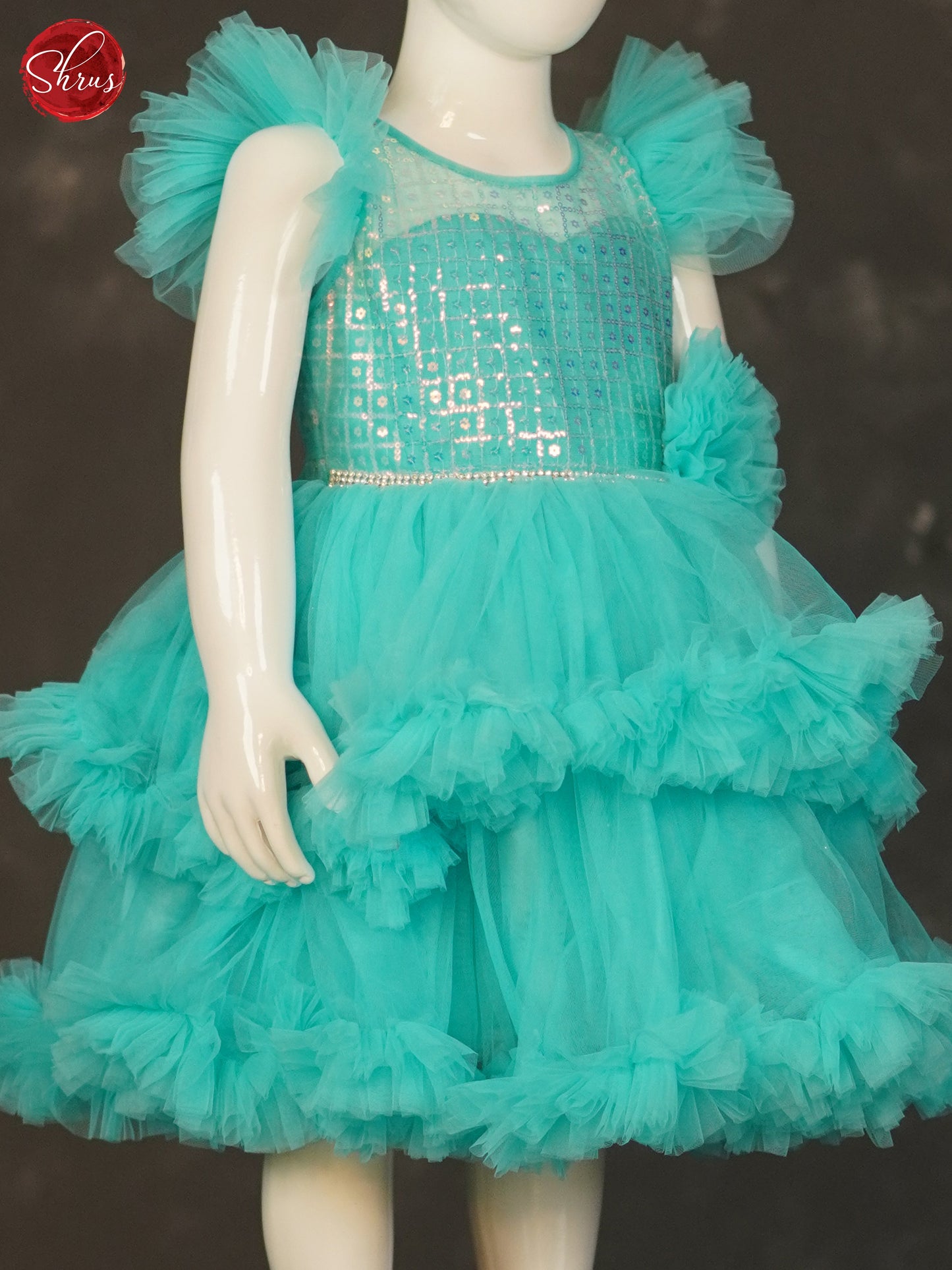 Blue - Party Wear Kids Frock - Shop on ShrusEternity.com