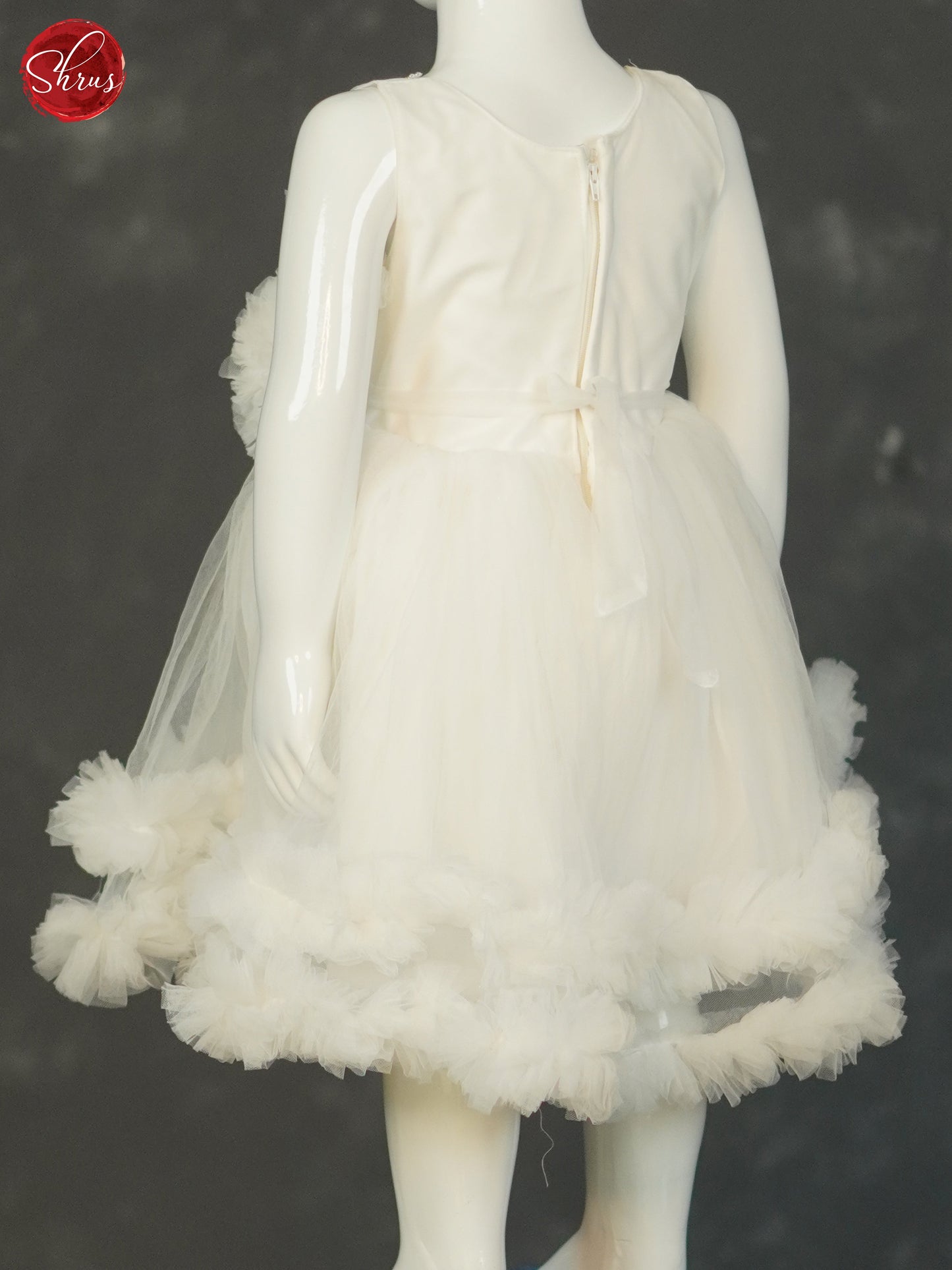 White - Party Wear Netted Frock - Shop on ShrusEternity.com