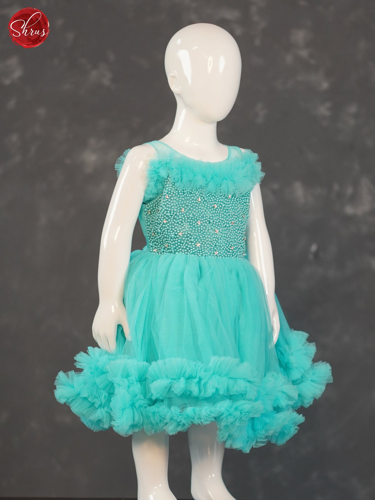 Teal - Party wear Kids Frock - Shop on ShrusEternity.com