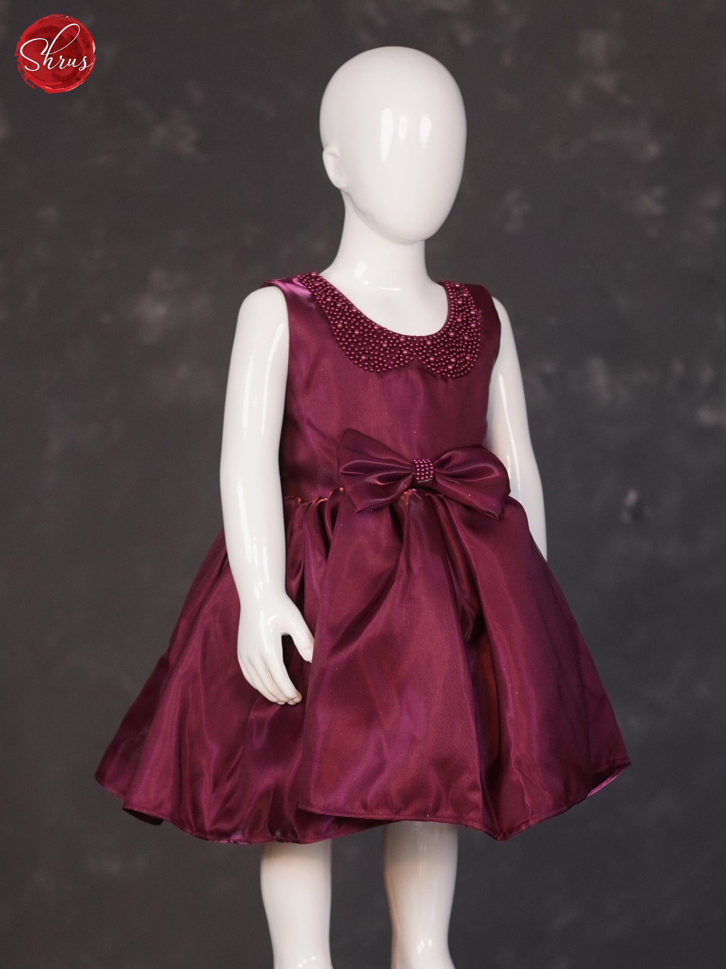Maroon - Party Wear Kids Frock - Shop on ShrusEternity.com