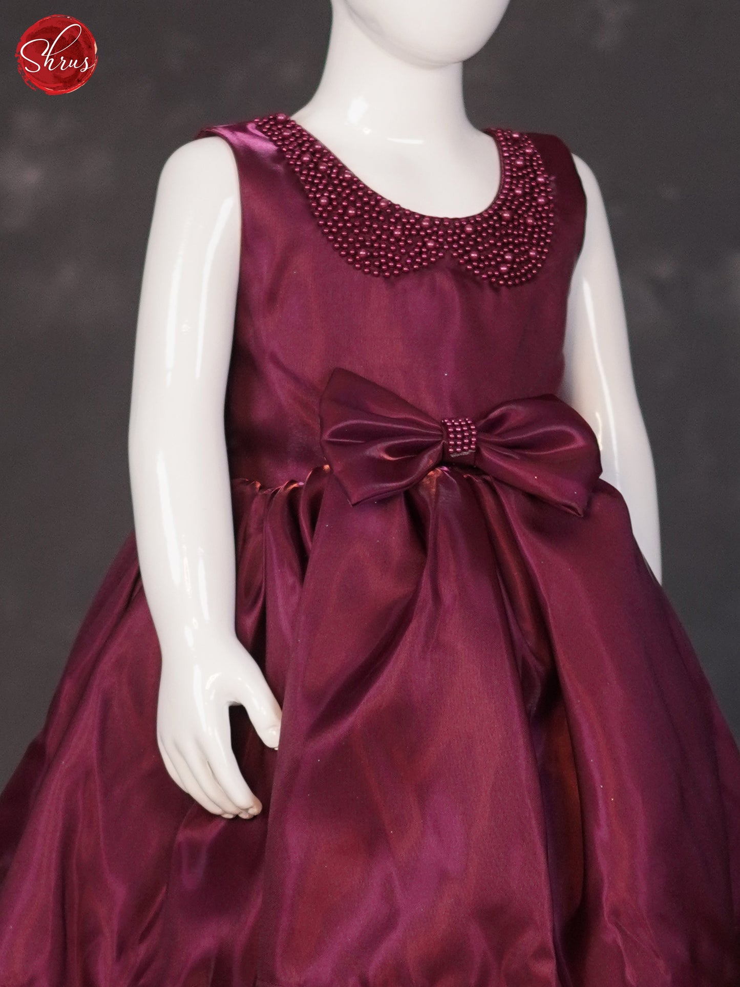 Maroon - Party Wear Kids Frock - Shop on ShrusEternity.com