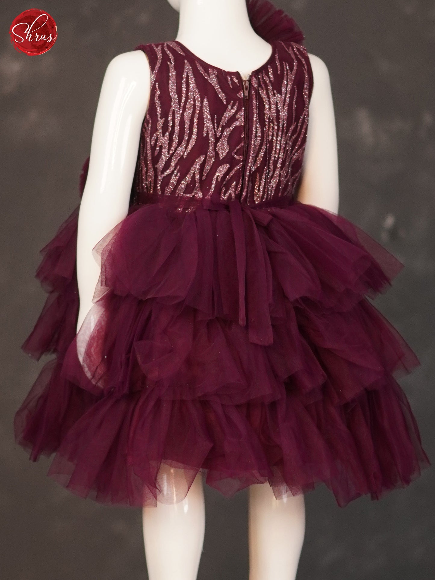 Maroon - Party Wear Kids Frock - Shop on ShrusEternity.com