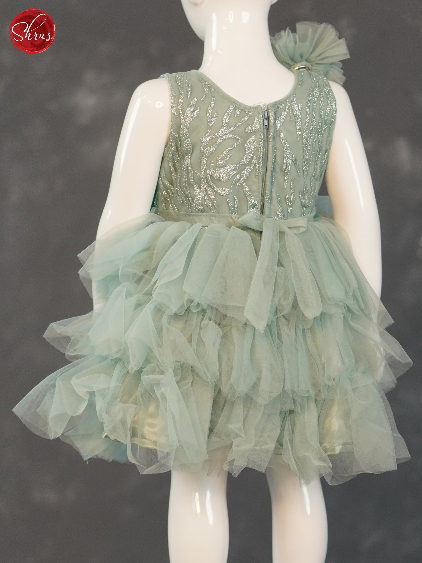 Green- Party Wear Kids Frock - Shop on ShrusEternity.com