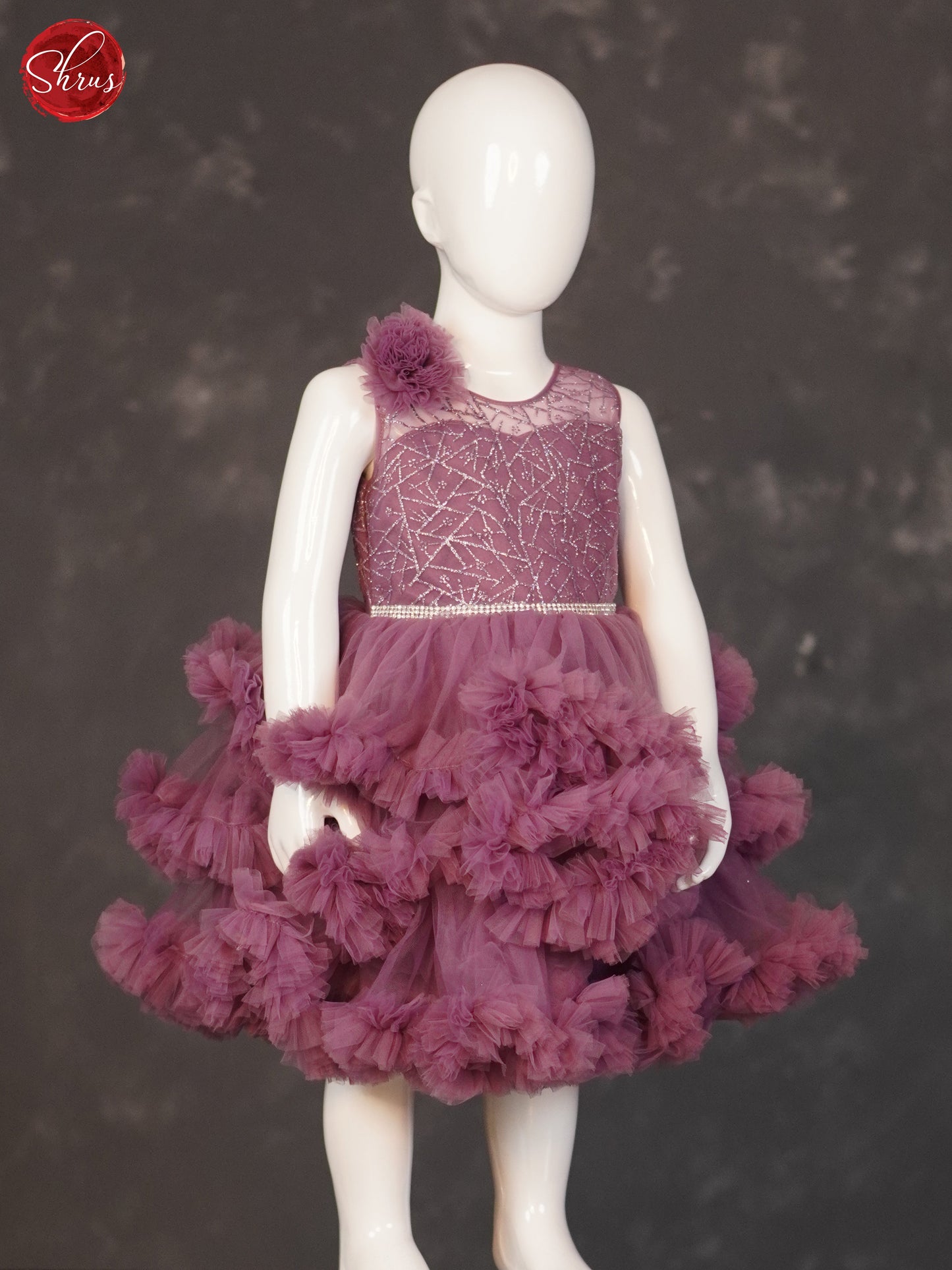 Purple - Party Wear Knee length Kids Frock - Shop on ShrusEternity.com