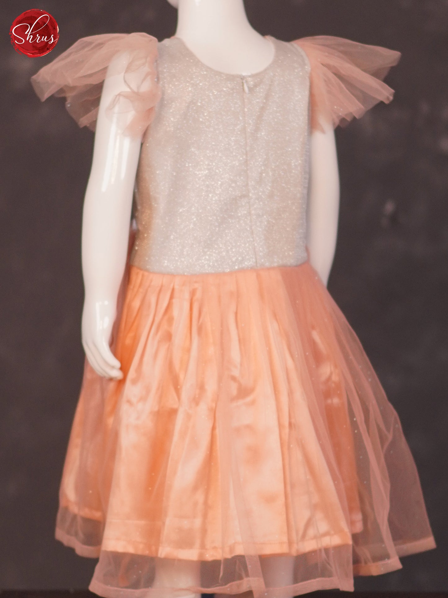 Peach - Knee Length Kids Frock - Shop on ShrusEternity.com