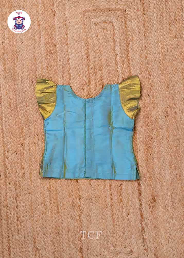 Blue and Red - Pure Pattu Pavadai Set