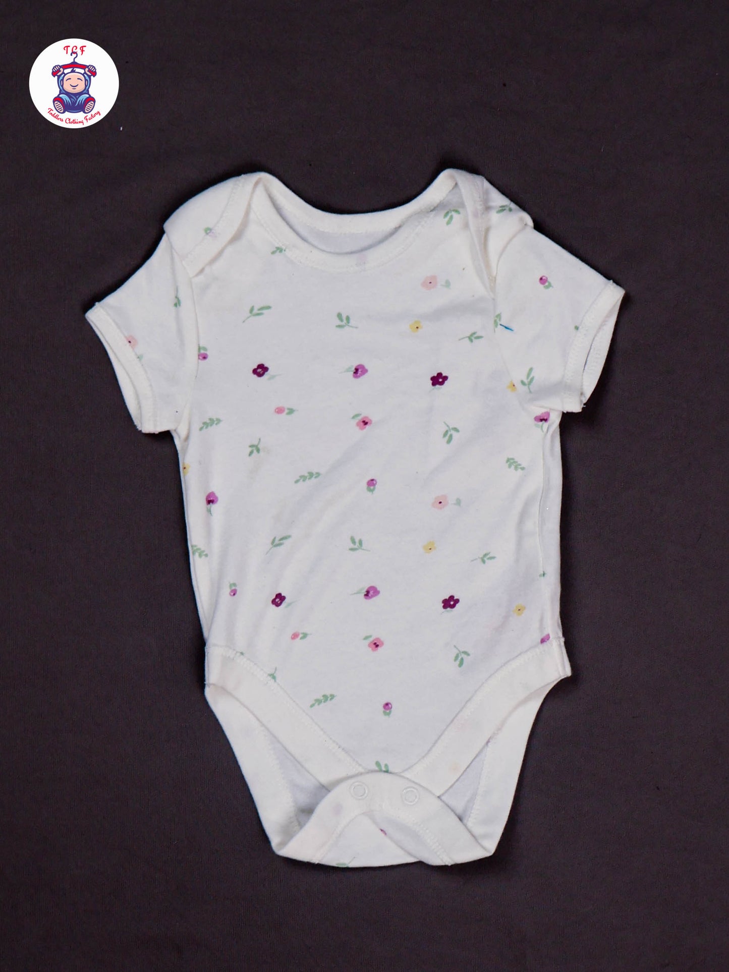 White & Flowers - Cotton Half Rompers