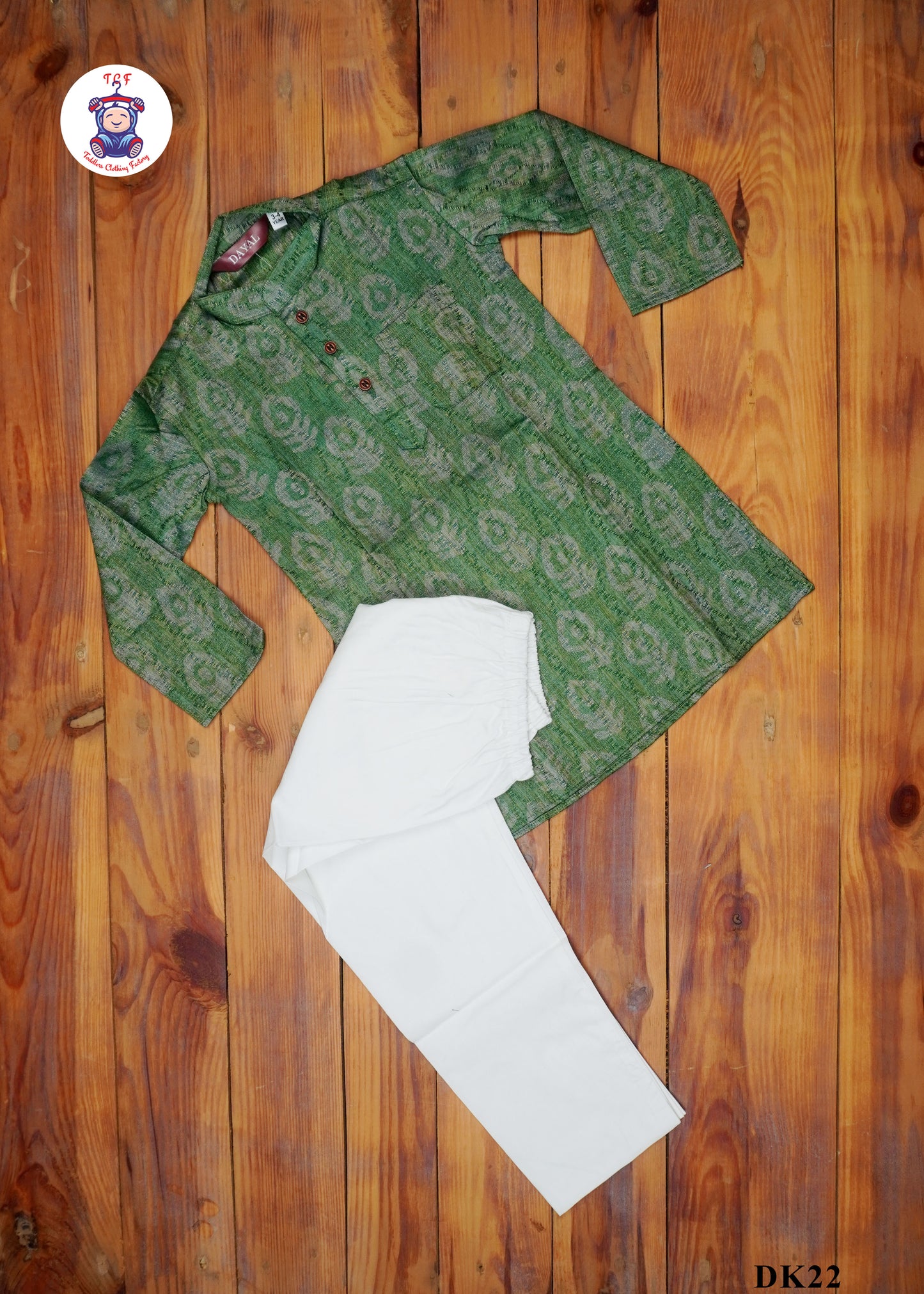 Lite Green & White - Boys Readymade Kurta Sets