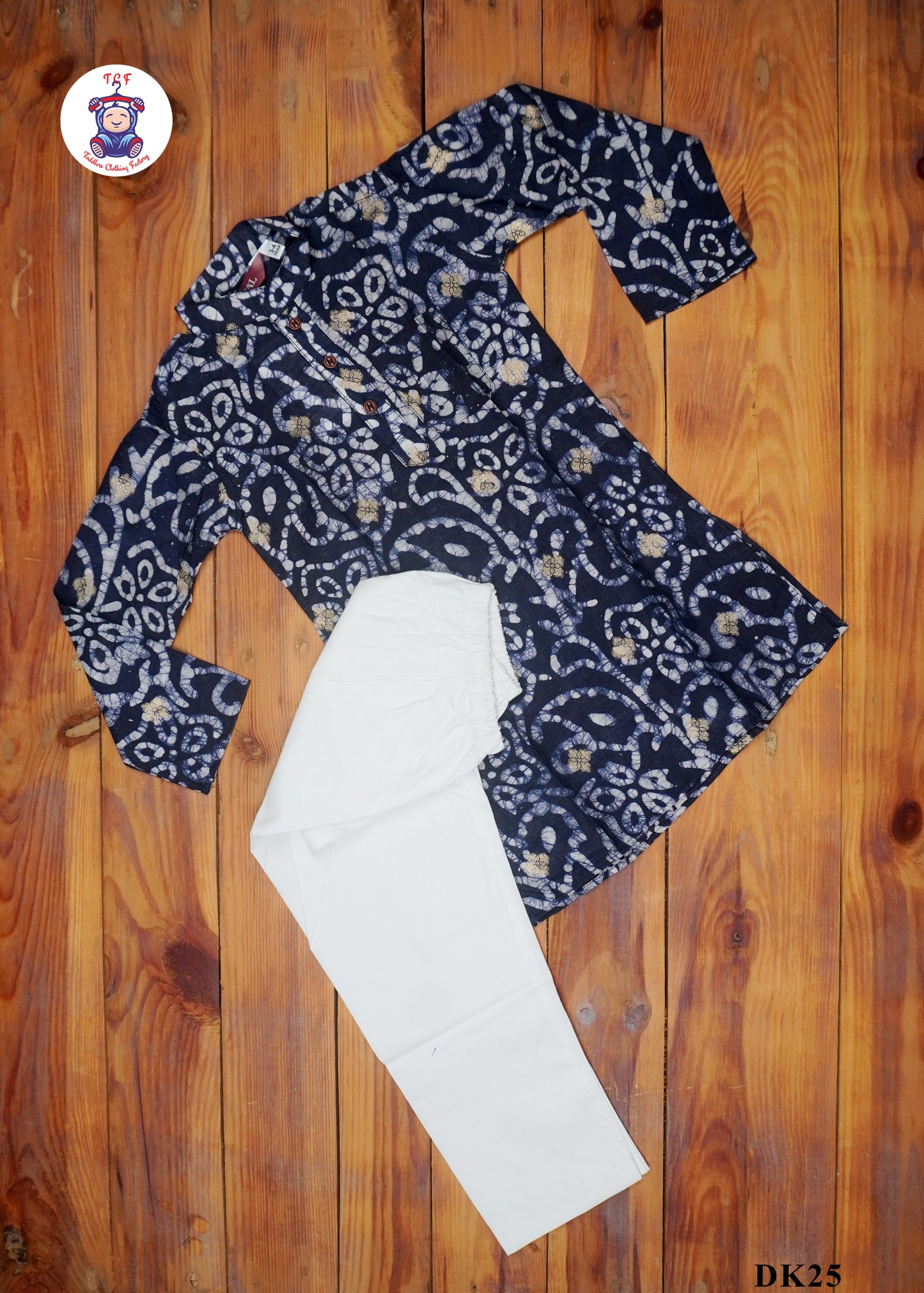 Dark Blue & White - Boys Readymade Kurta Sets
