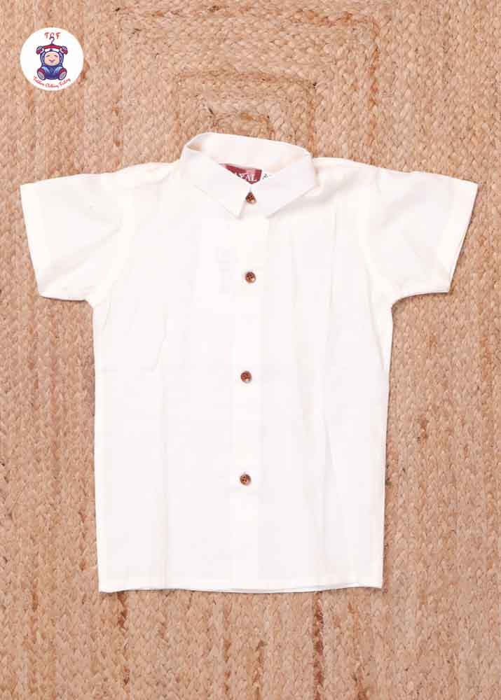 Cream - Boys Readymade Silk Cotton Shirts