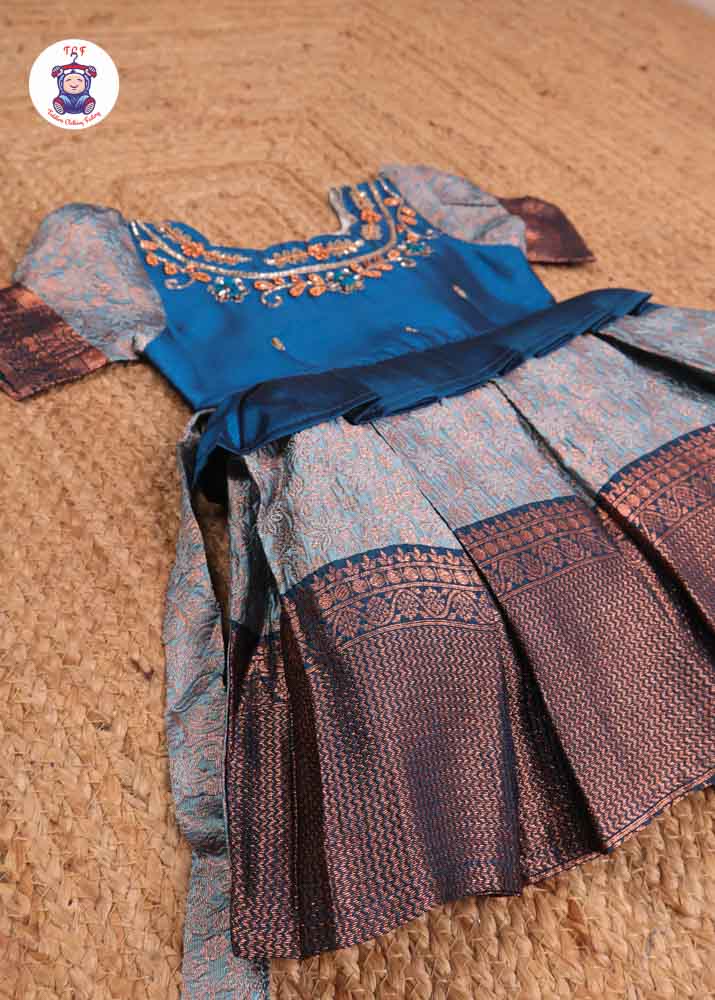 Ice Blue - Kids Readymade Frock