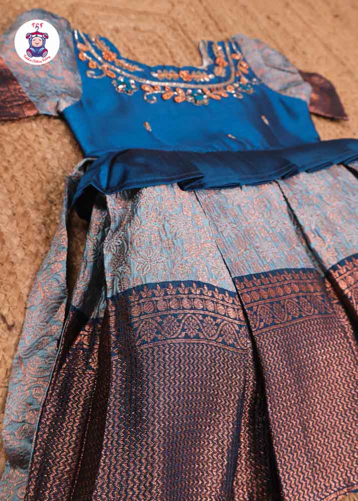 Ice Blue - Kids Readymade Frock