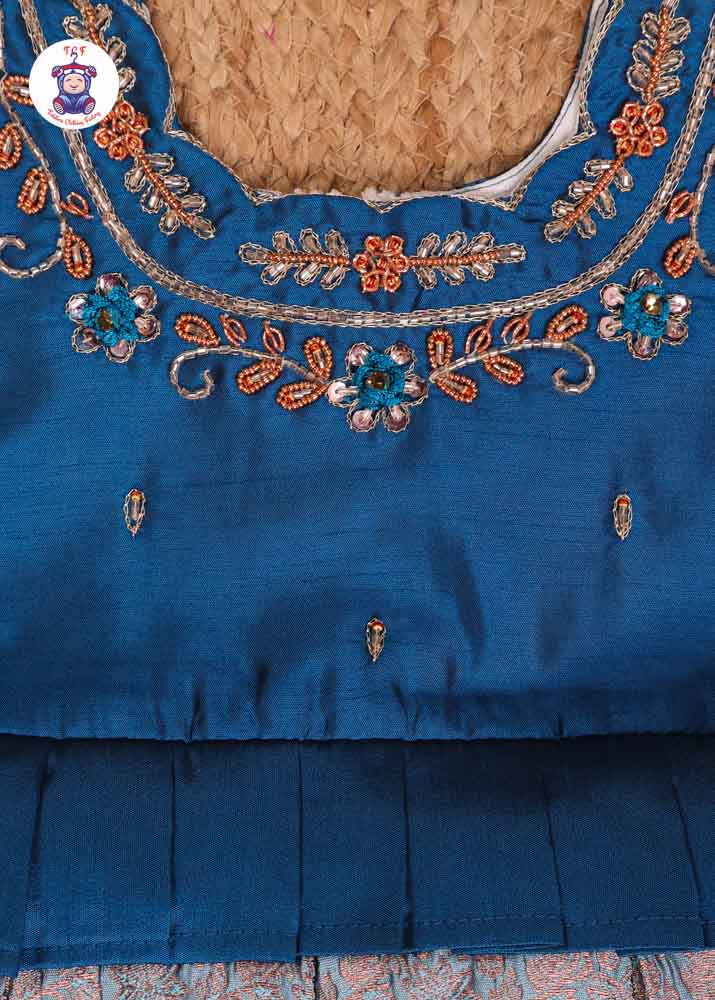 Ice Blue - Kids Readymade Frock
