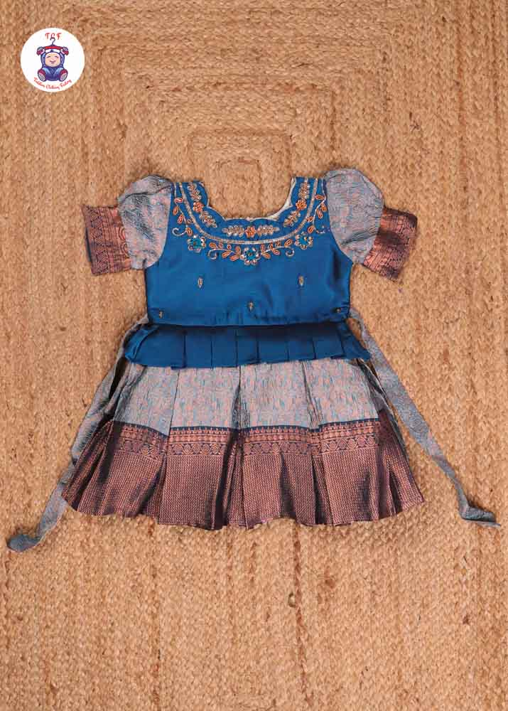 Ice Blue - Kids Readymade Frock