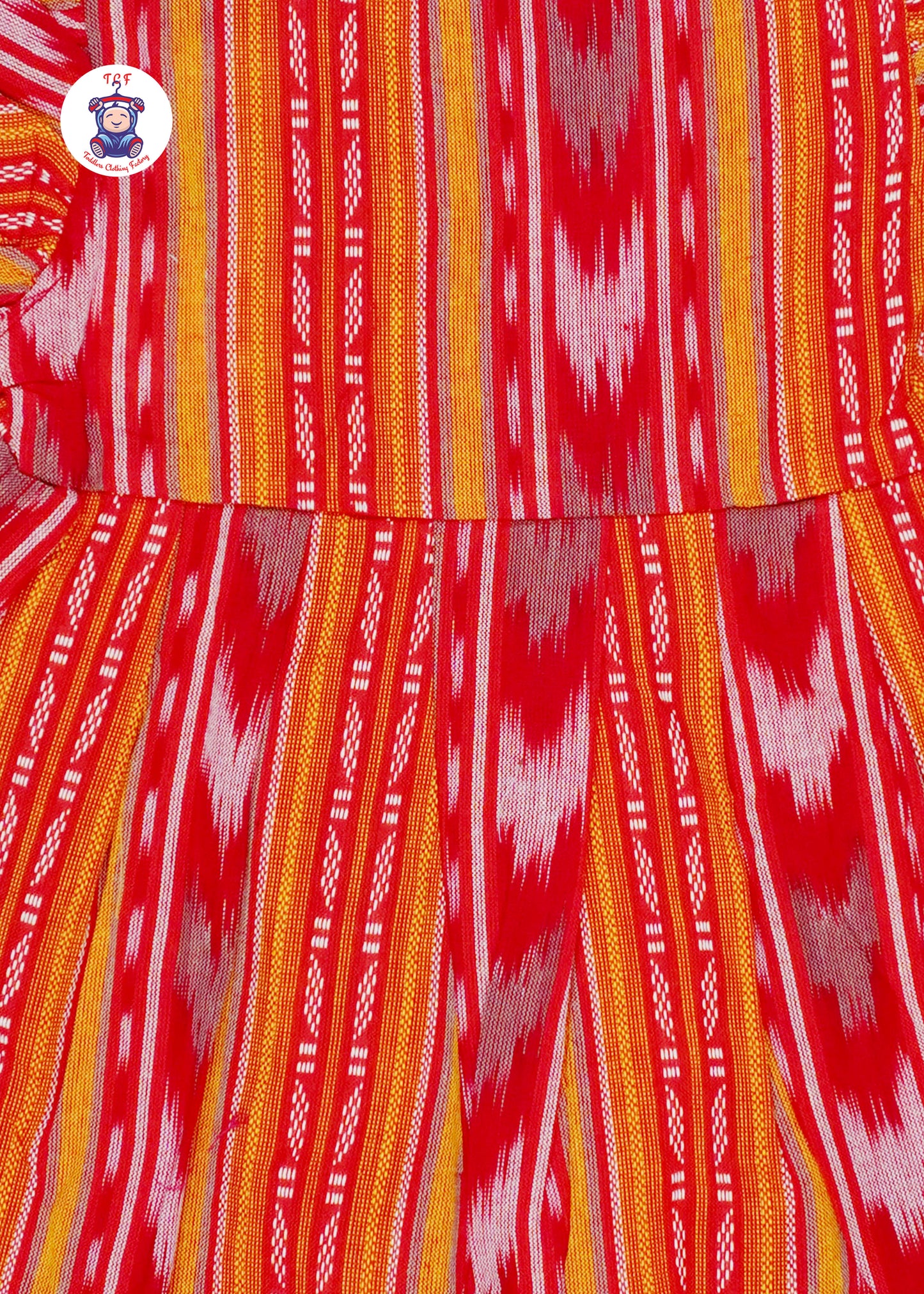 Pink & Orange - Girls Readymade Ikat Frocks