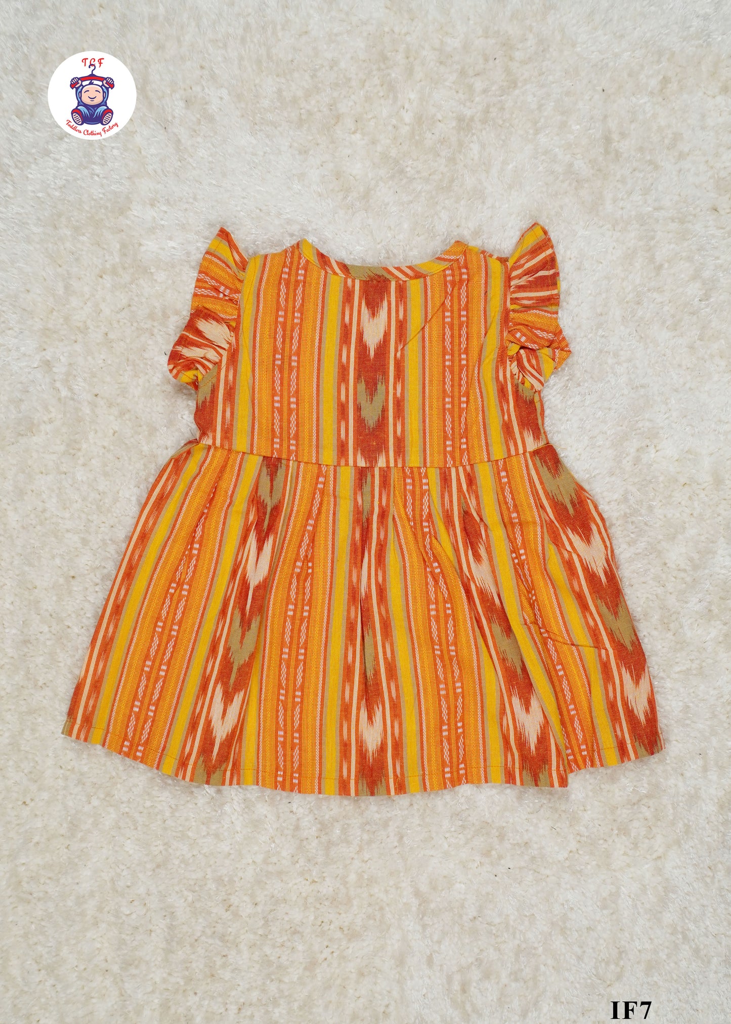 Mustard - Girls Readymade Ikat Frocks