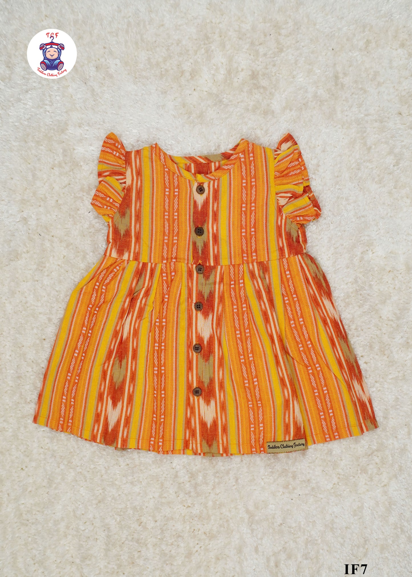 Mustard - Girls Readymade Ikat Frocks