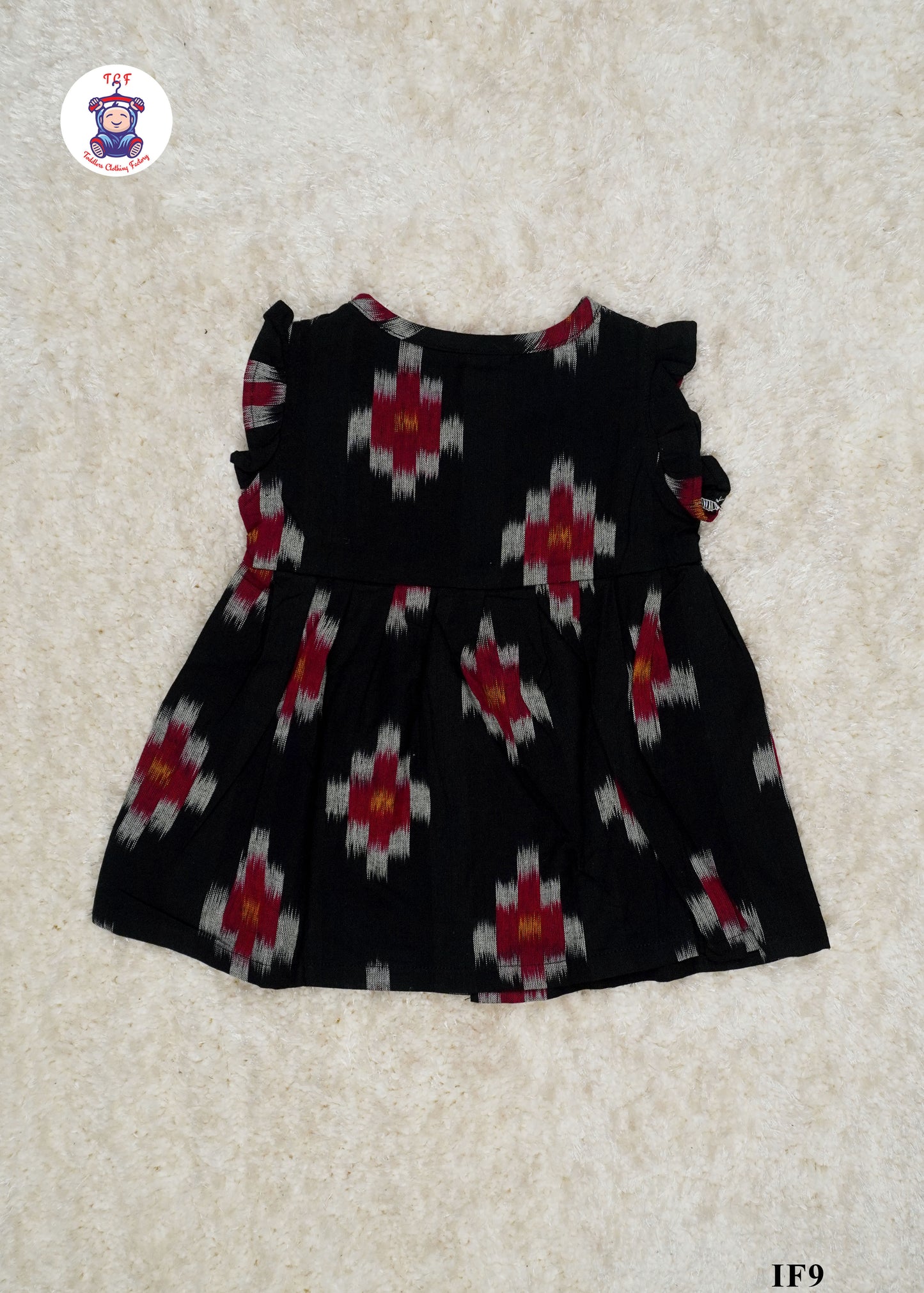 Black Big - Girls Readymade Ikat Frocks