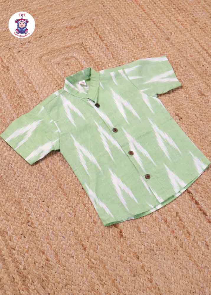 Green - Boys Readymade Ikat Shirts