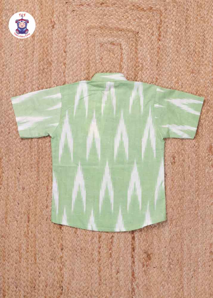 Green - Boys Readymade Ikat Shirts