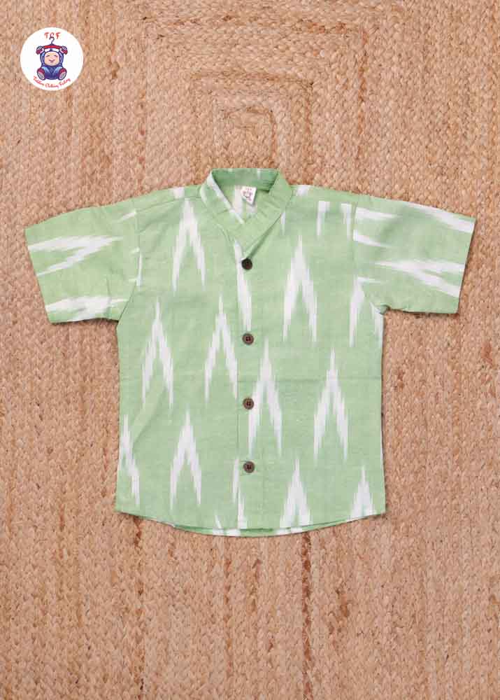 Green - Boys Readymade Ikat Shirts
