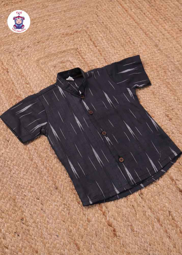 Black - Boys Readymade Ikat Shirts