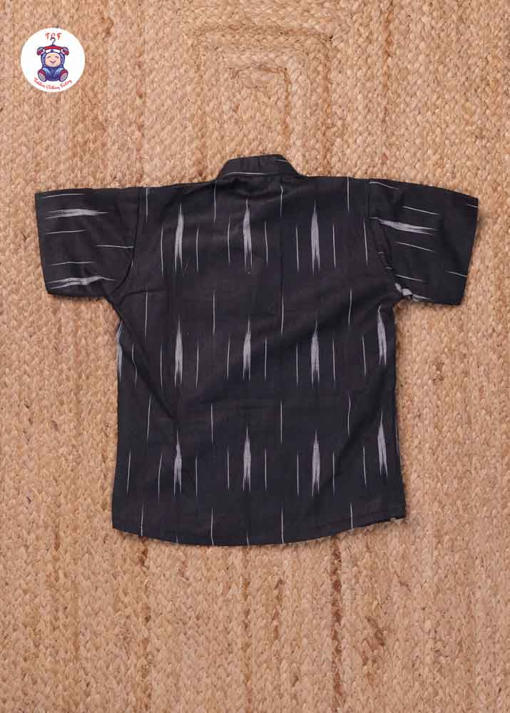Black - Boys Readymade Ikat Shirts