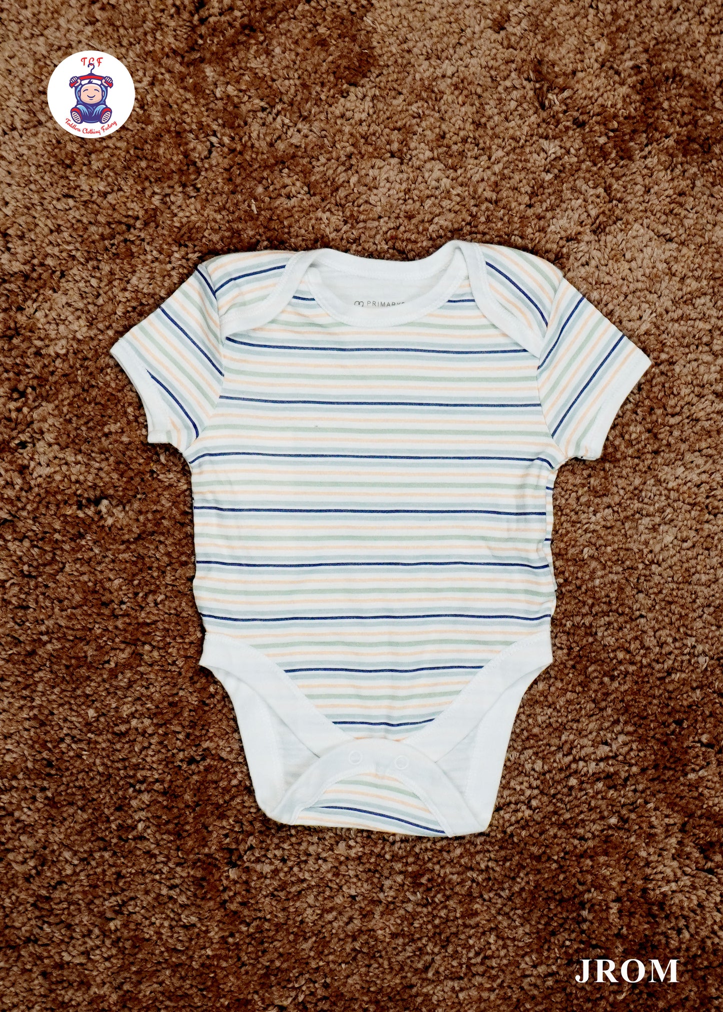 White & Stripes - Cotton Half Rompers