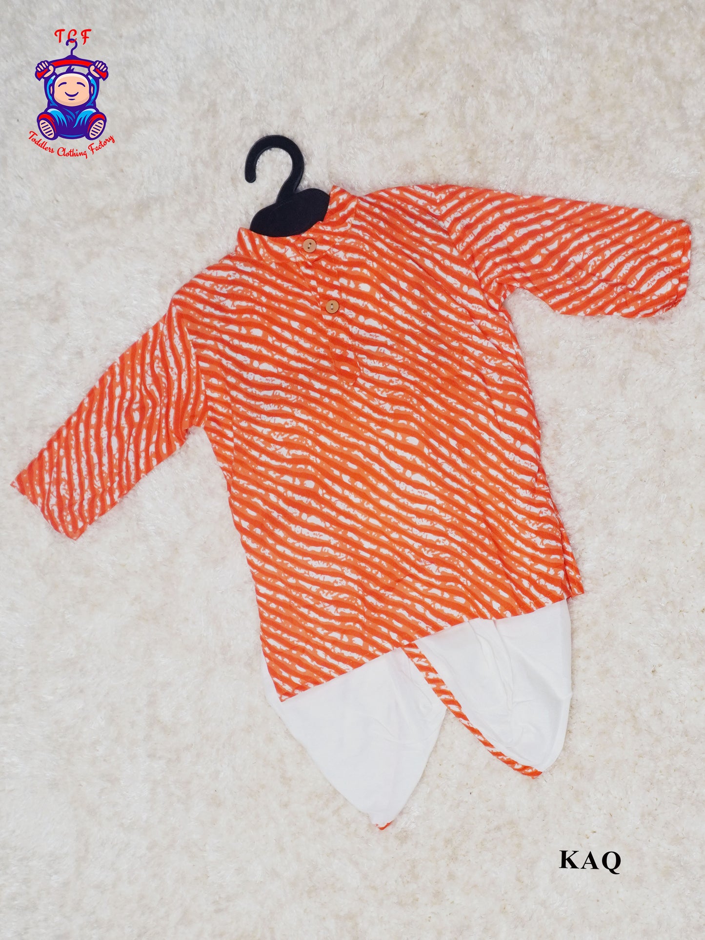 Orange & White - Boys Dhoti Kurta Sets