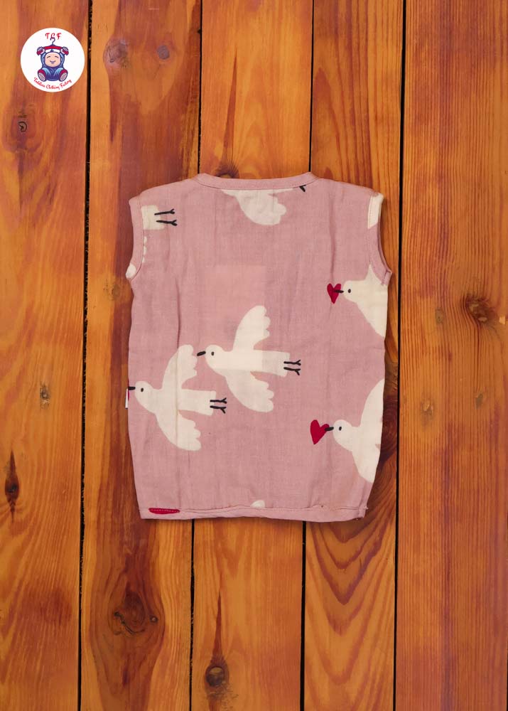 Light Brown - Unisex Bird Muslin Jabla