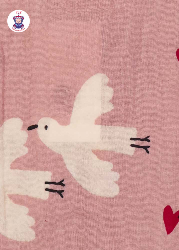 Light Brown - Unisex Bird Muslin Jabla