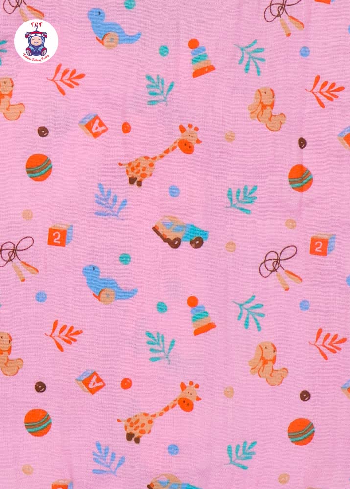 Pink Leaf - Uniex Muslin Jabla