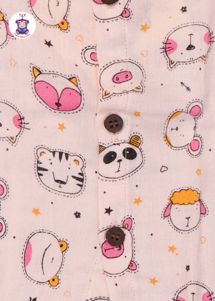 Pink Kitty - Unisex Muslin Pyjama Sets