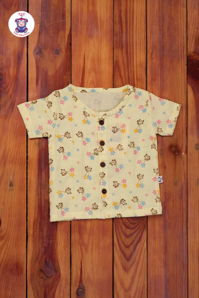 Yellow Teddy - Unisex Muslin Pyjama Sets