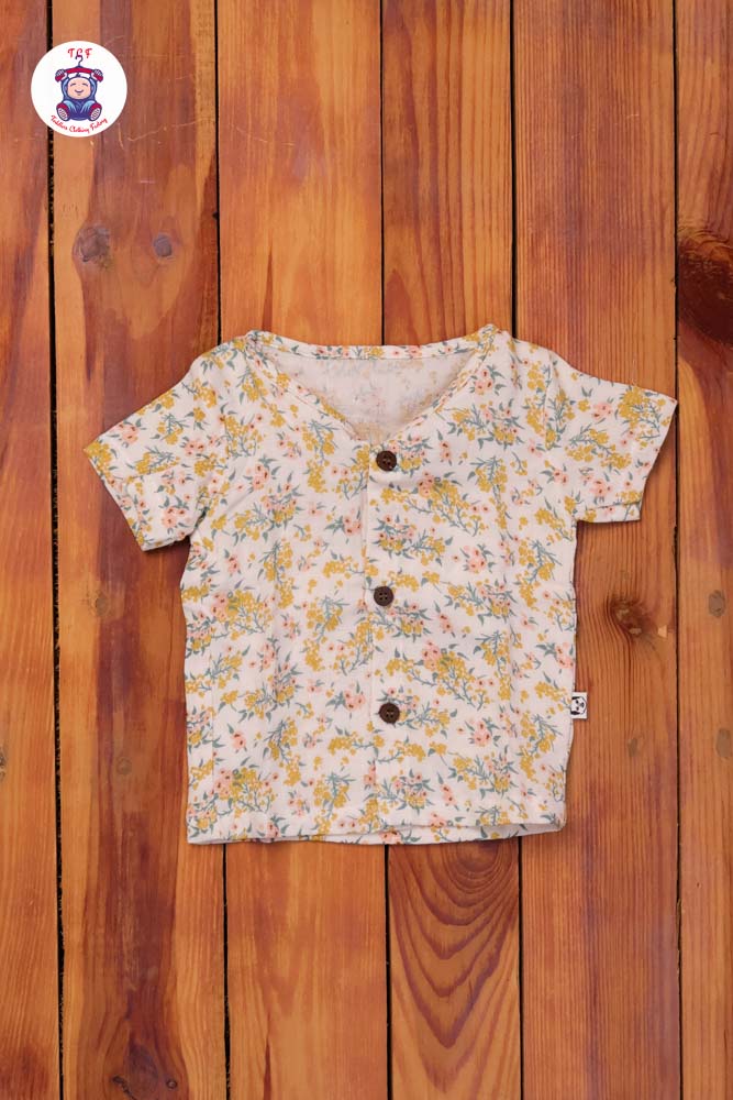 Mustard Floral - Unisex Muslin Pyjama Sets