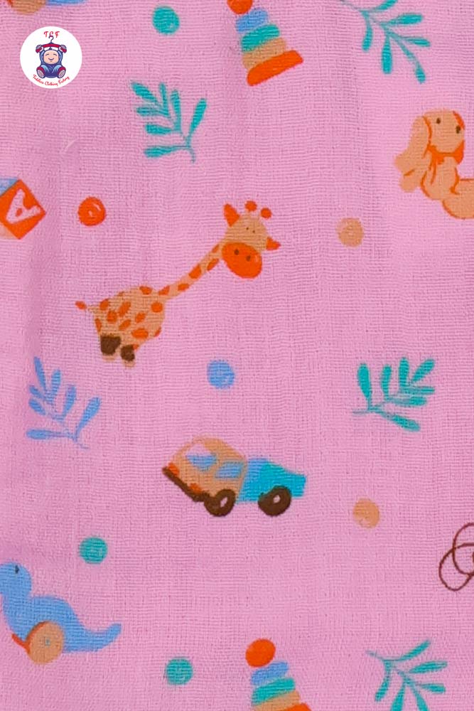 Pink Leaf - Unisex Muslin Pyjama Sets