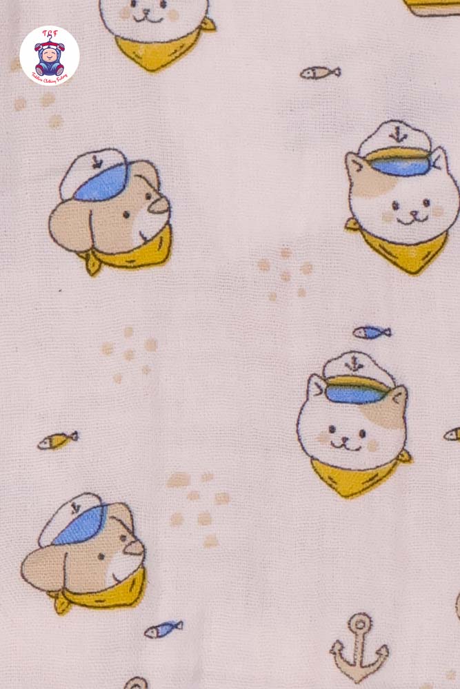 Cream Kitty - Unisex Muslin Pyjama Sets