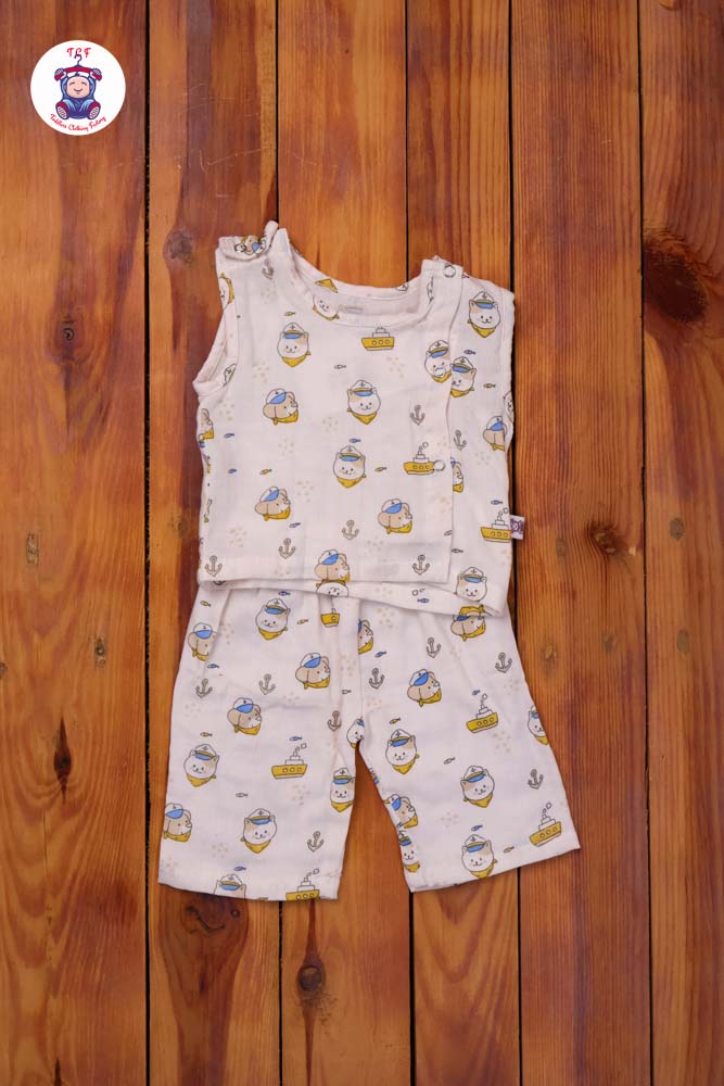 Cream Kitty - Unisex Muslin Pyjama Sets