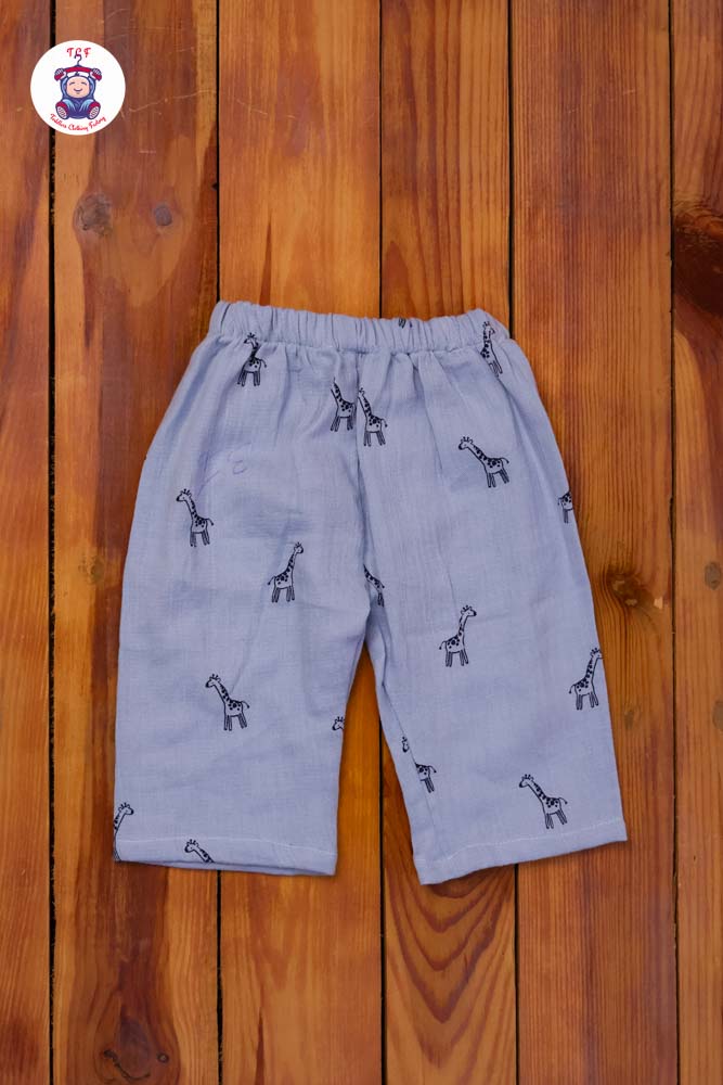 Blue Giraffe - Unisex Muslin Pyjama Sets