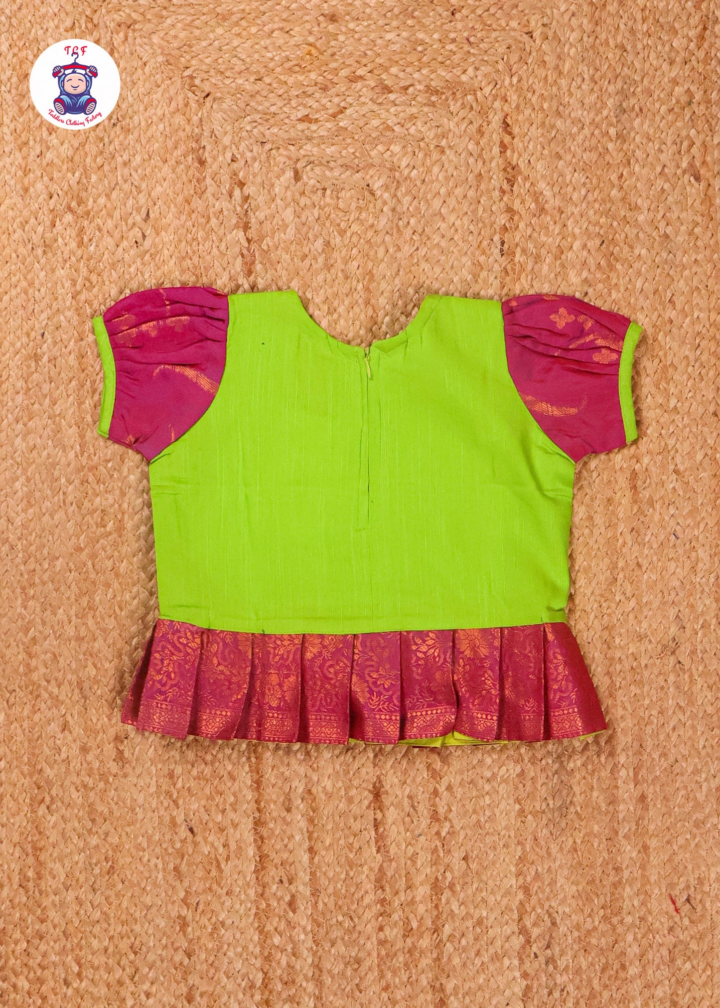 Pastel Green & Magenta - Pavadai Sattai
