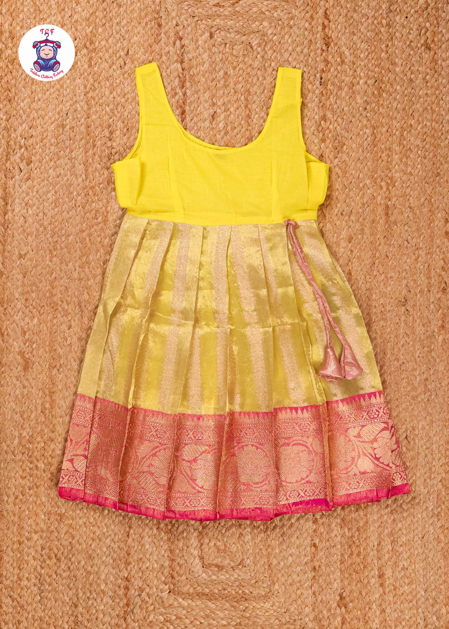 Peach & Lemon Yellow - Pavadai Sattai