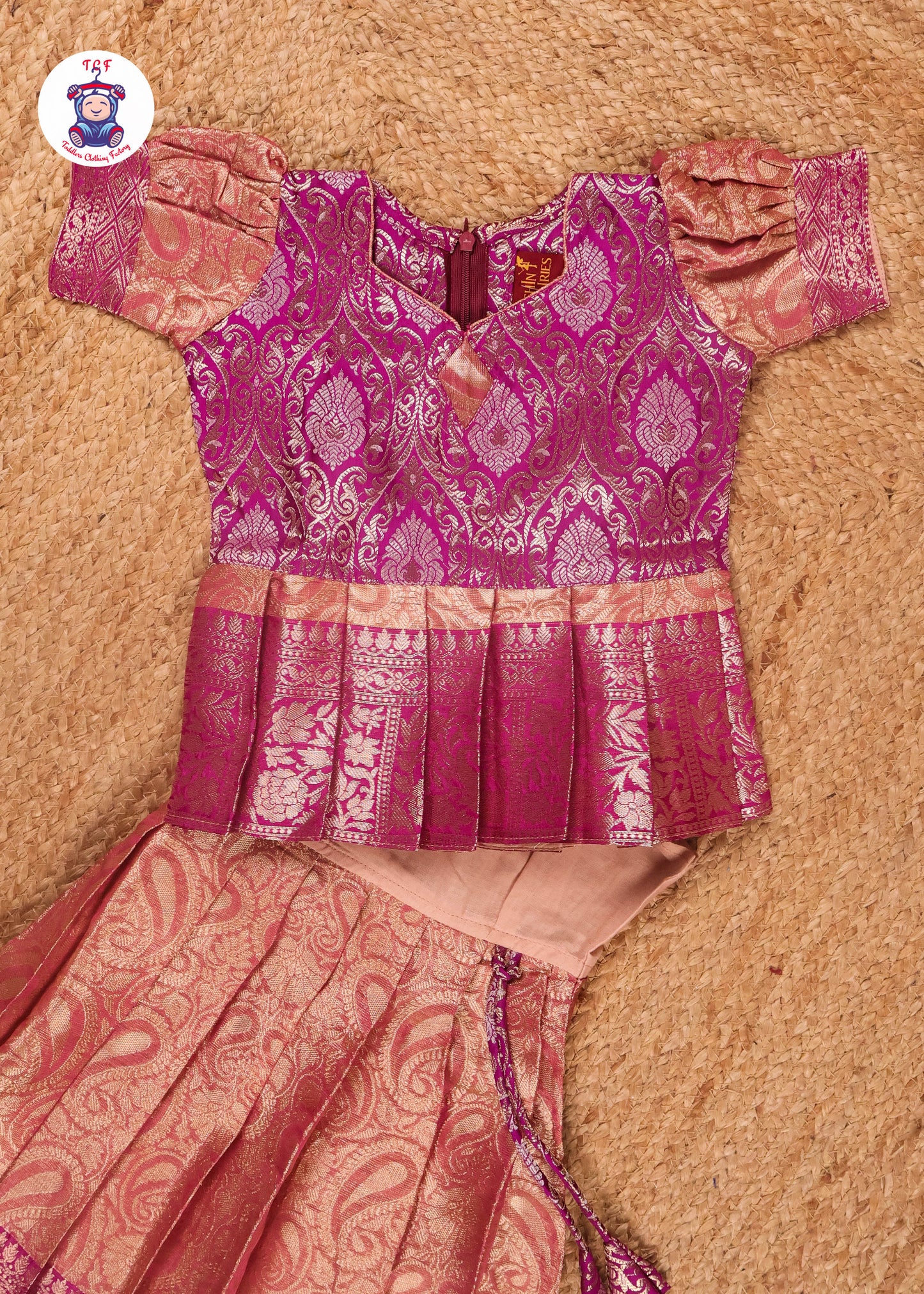 Purple & Gold - Girl's Pavadai Sattai
