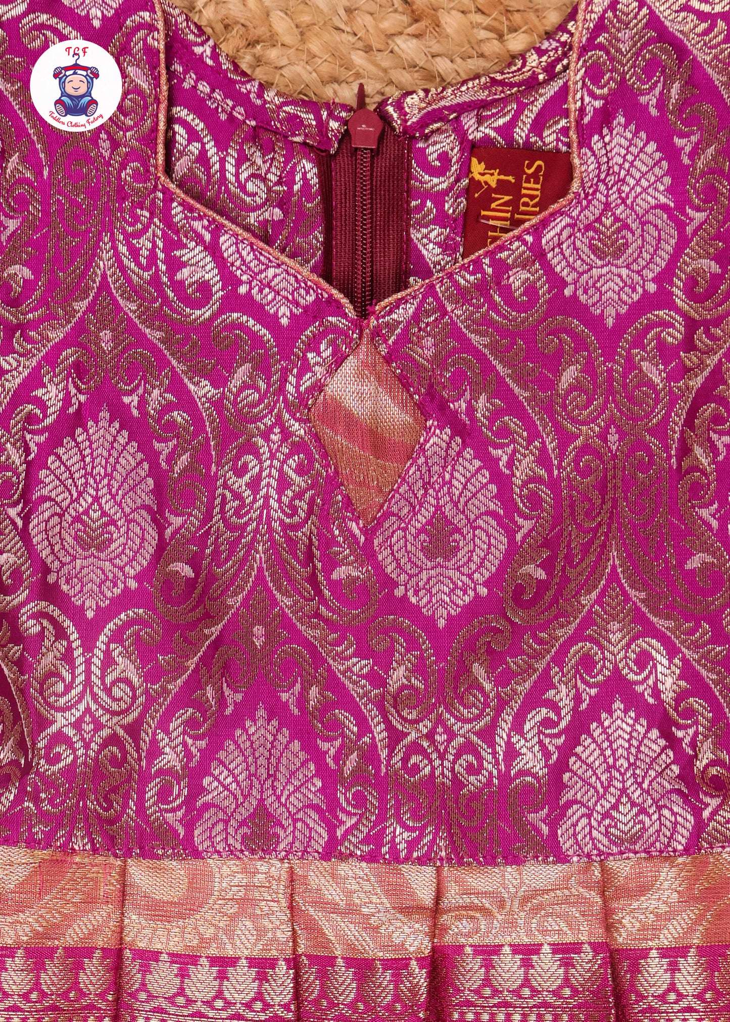 Purple & Gold - Girl's Pavadai Sattai