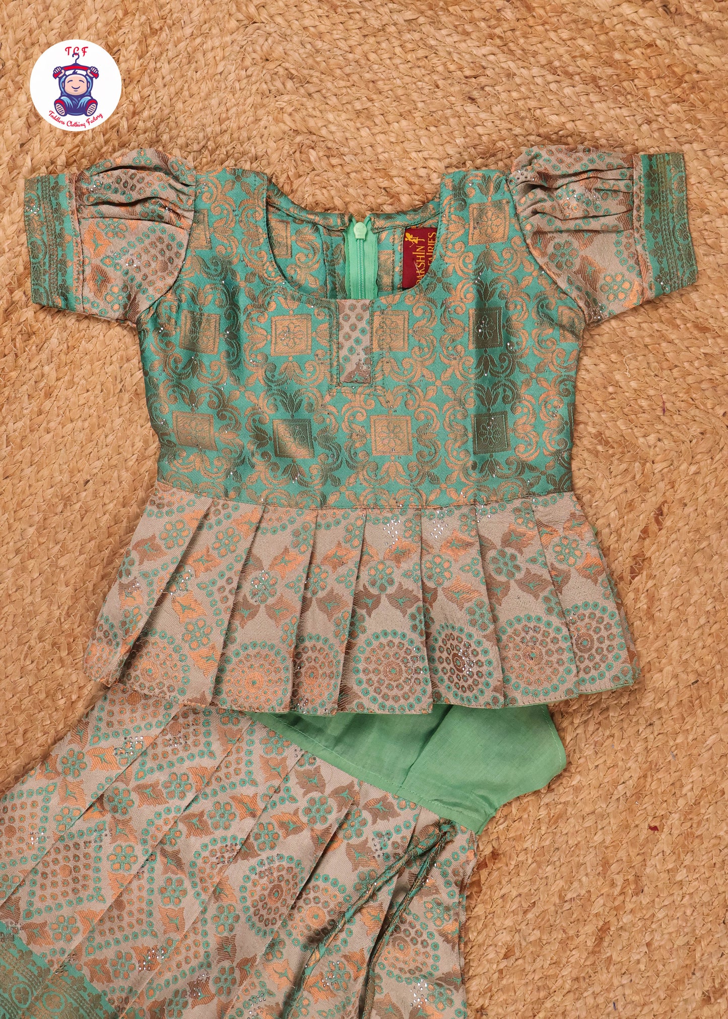 Pearl Aqua & Grey - Pavadai Sattai