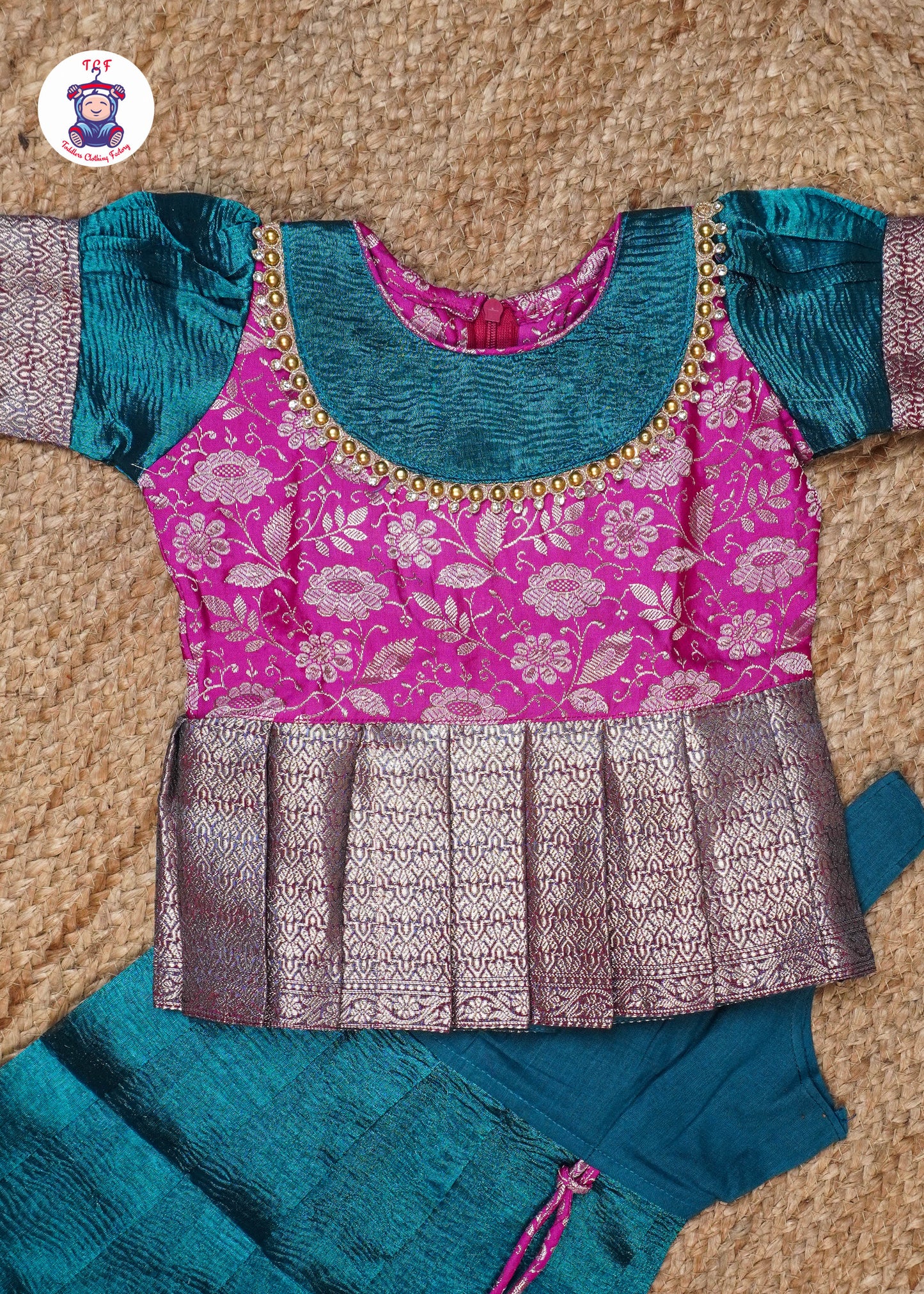 Sky Blue & Pink - Pavadai Sattai
