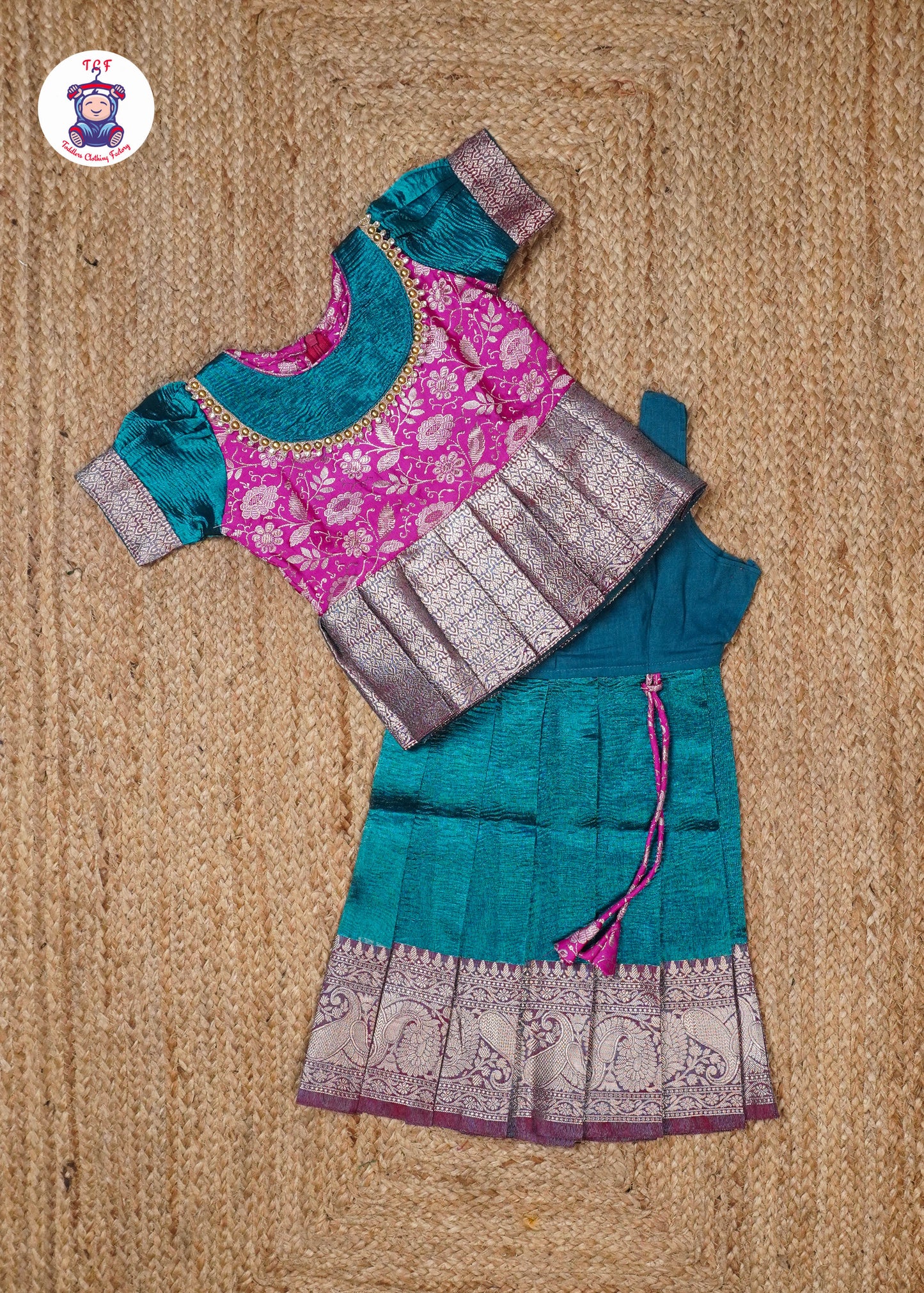 Sky Blue & Pink - Pavadai Sattai