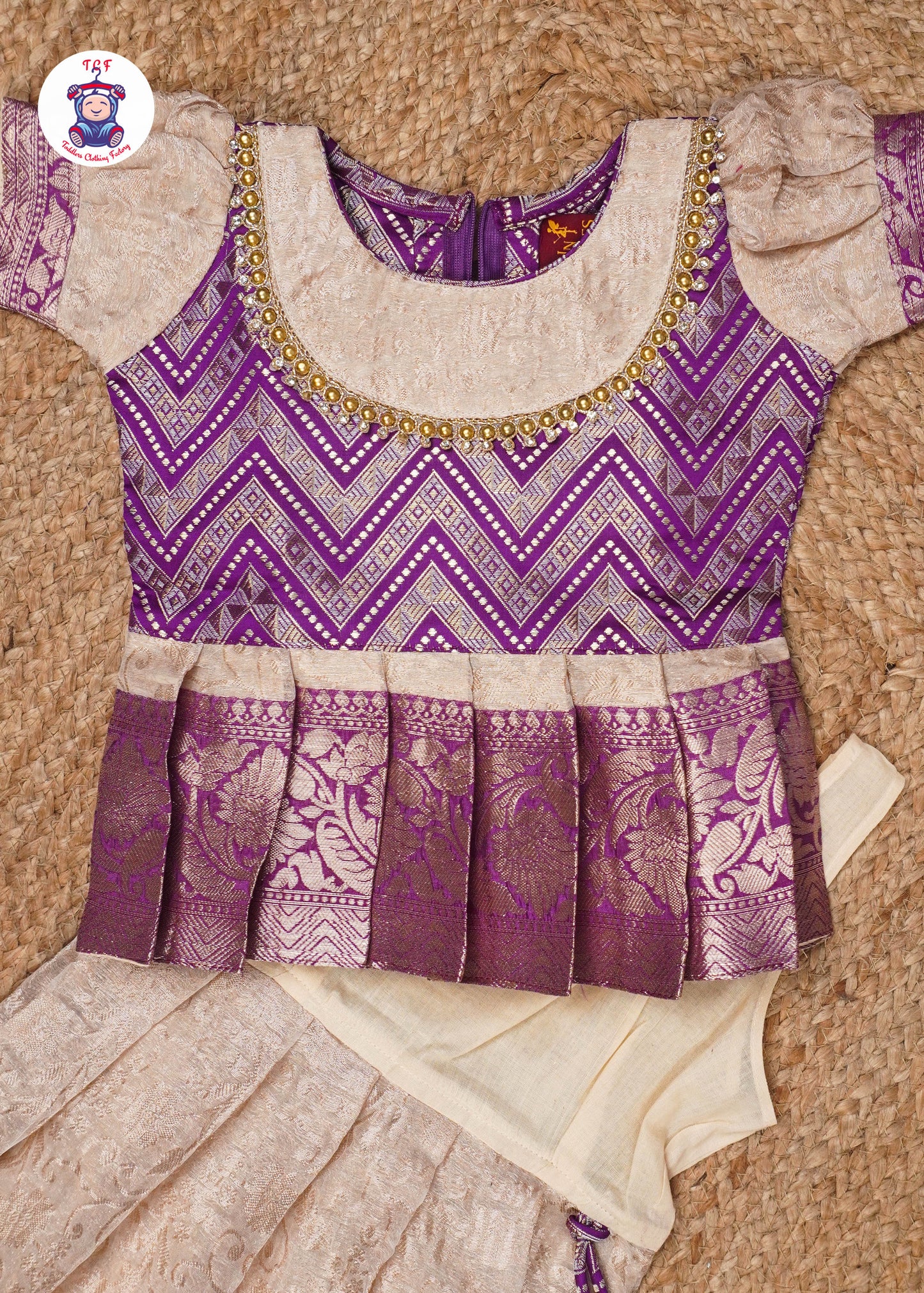 Sandal & Purple - Pavadai Sattai