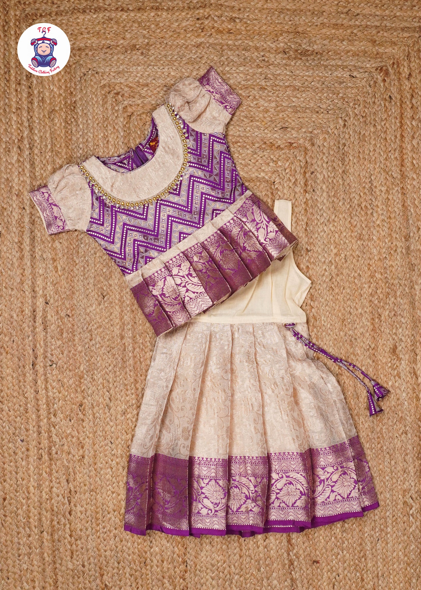 Sandal & Purple - Pavadai Sattai