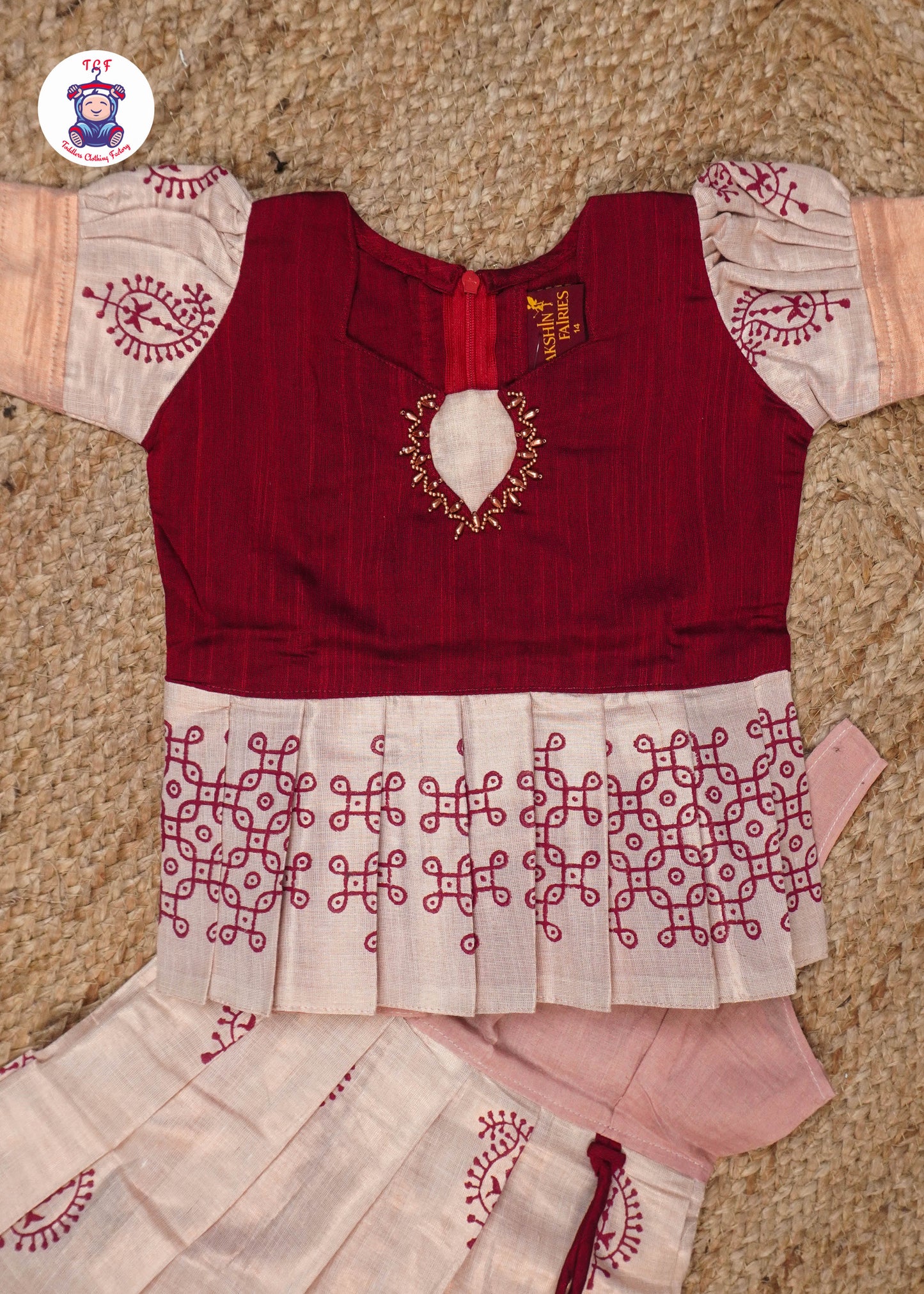 Maroon & Copper - Pavadai Sattai